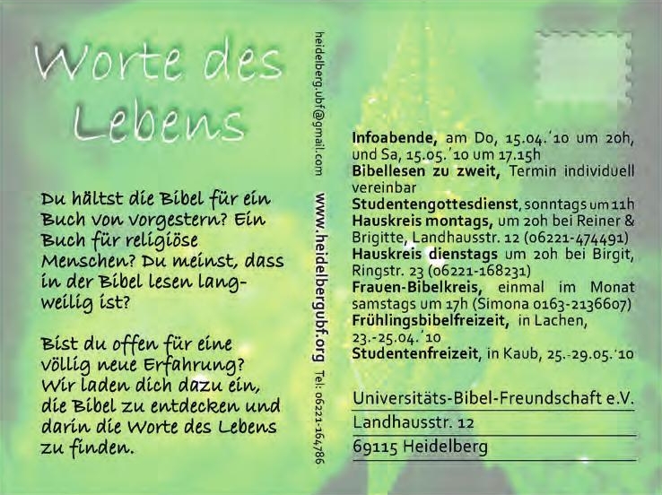 Hällst Du die Bibel für ein Buch von vorgestern? Ein Buch für religiöse Menschen? Du meinst, dass in der Bibel lesen langweilige ist? Bist Du offen für eine völlig neue Erfahrung? Wir laden Dich dazu ein die Bibel zu entdecken und darin die Worte des Lebens zu finden